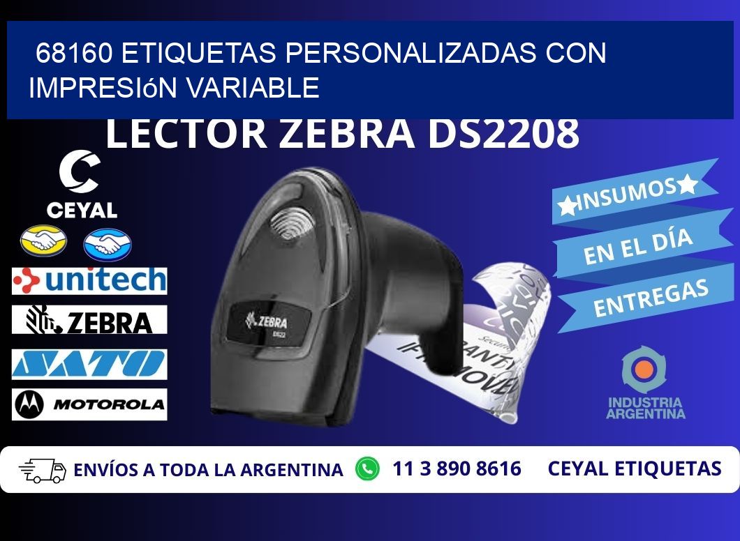 68160 etiquetas personalizadas con impresión variable