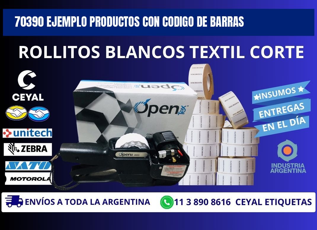 70390 ejemplo productos con codigo de barras
