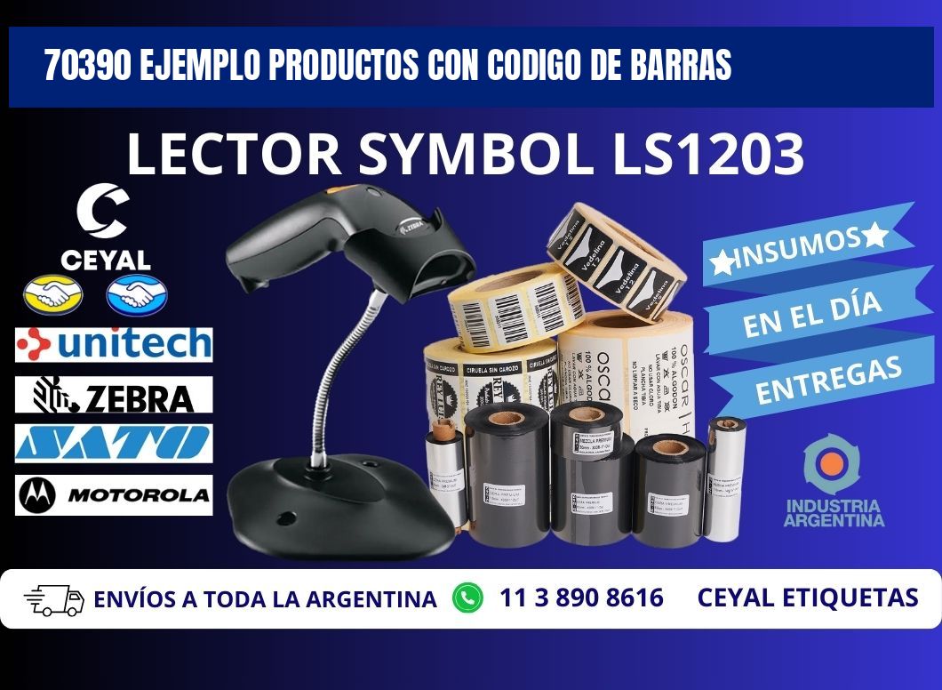 70390 ejemplo productos con codigo de barras