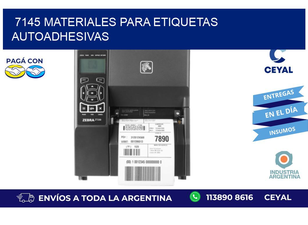 7145 materiales para etiquetas autoadhesivas