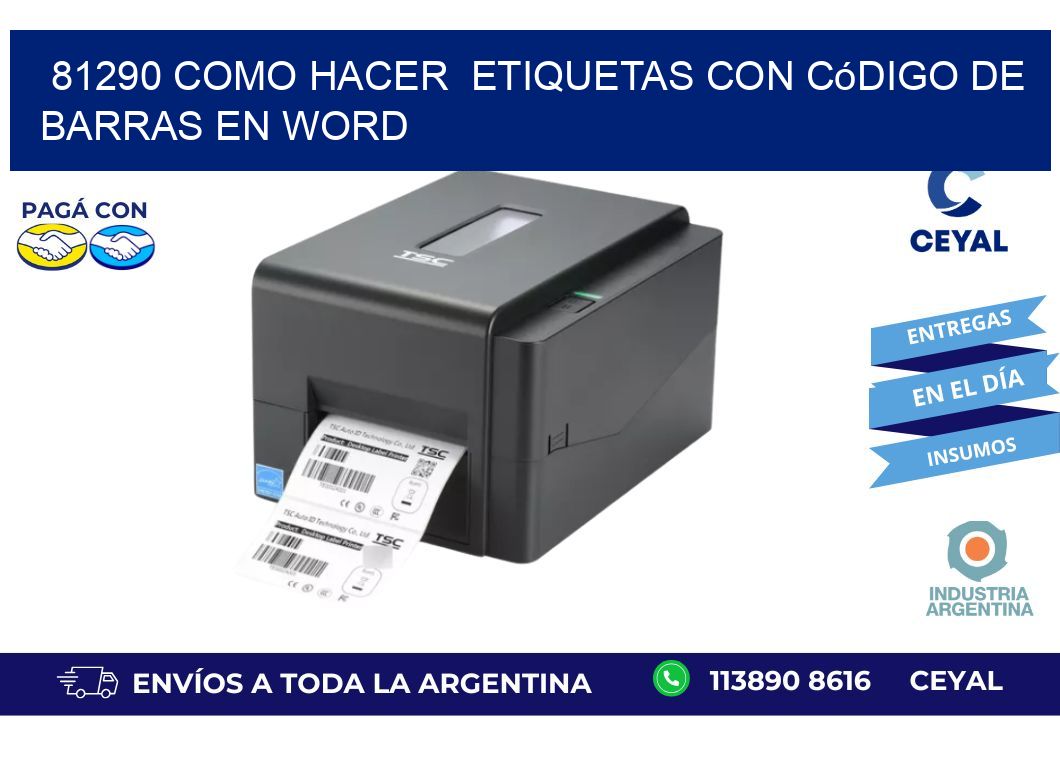 81290 Como hacer  etiquetas con código de barras en Word