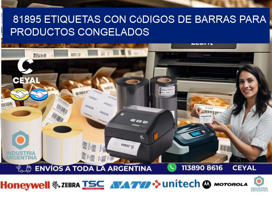 81895 Etiquetas con códigos de barras para productos congelados