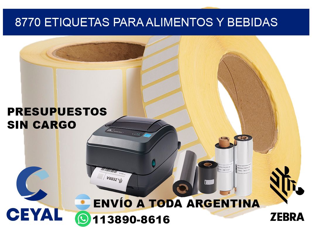 8770 Etiquetas para alimentos y bebidas