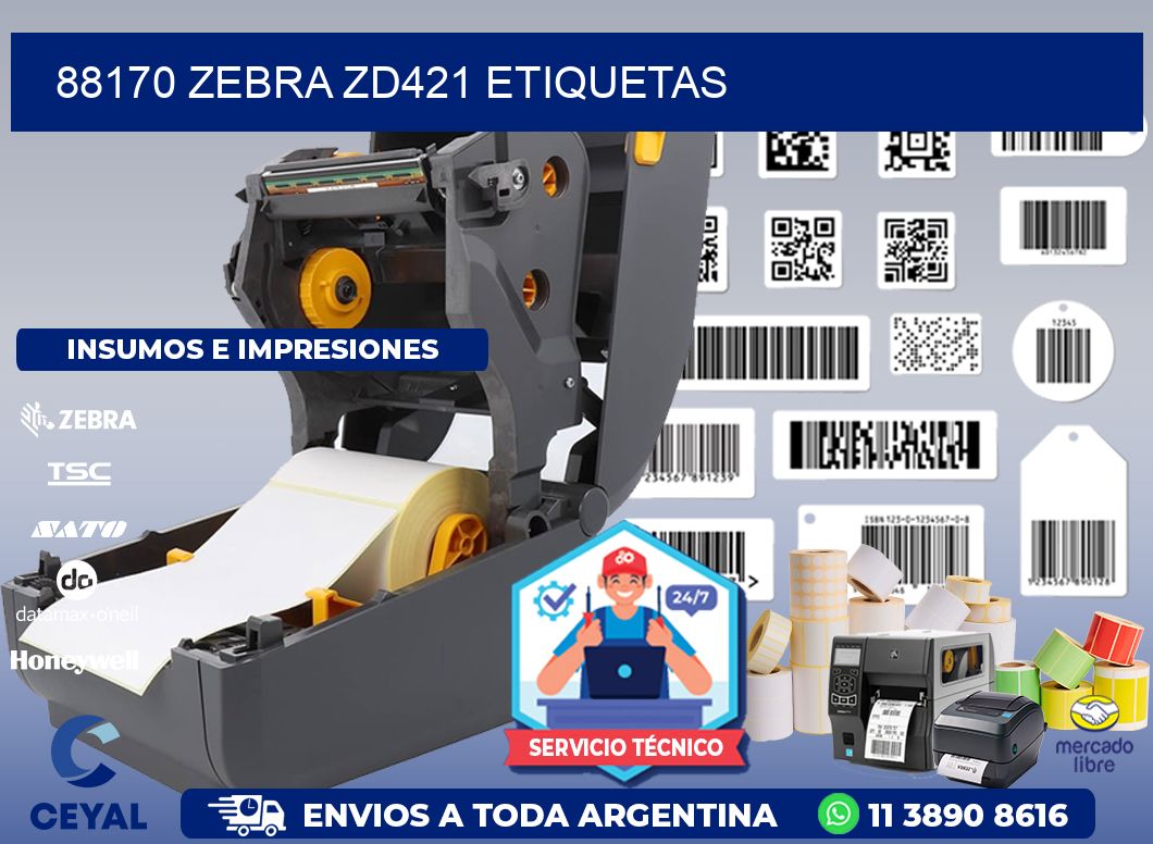 88170 Zebra ZD421 etiquetas