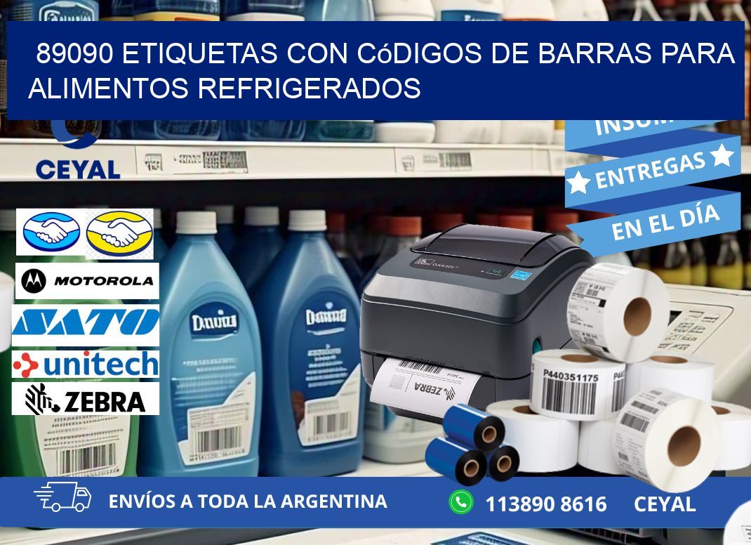 89090 Etiquetas con códigos de barras para alimentos refrigerados