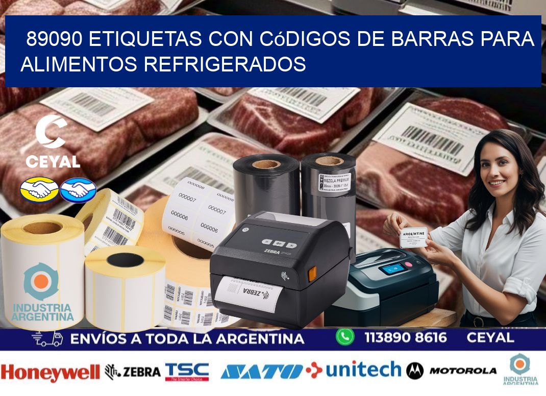89090 Etiquetas con códigos de barras para alimentos refrigerados