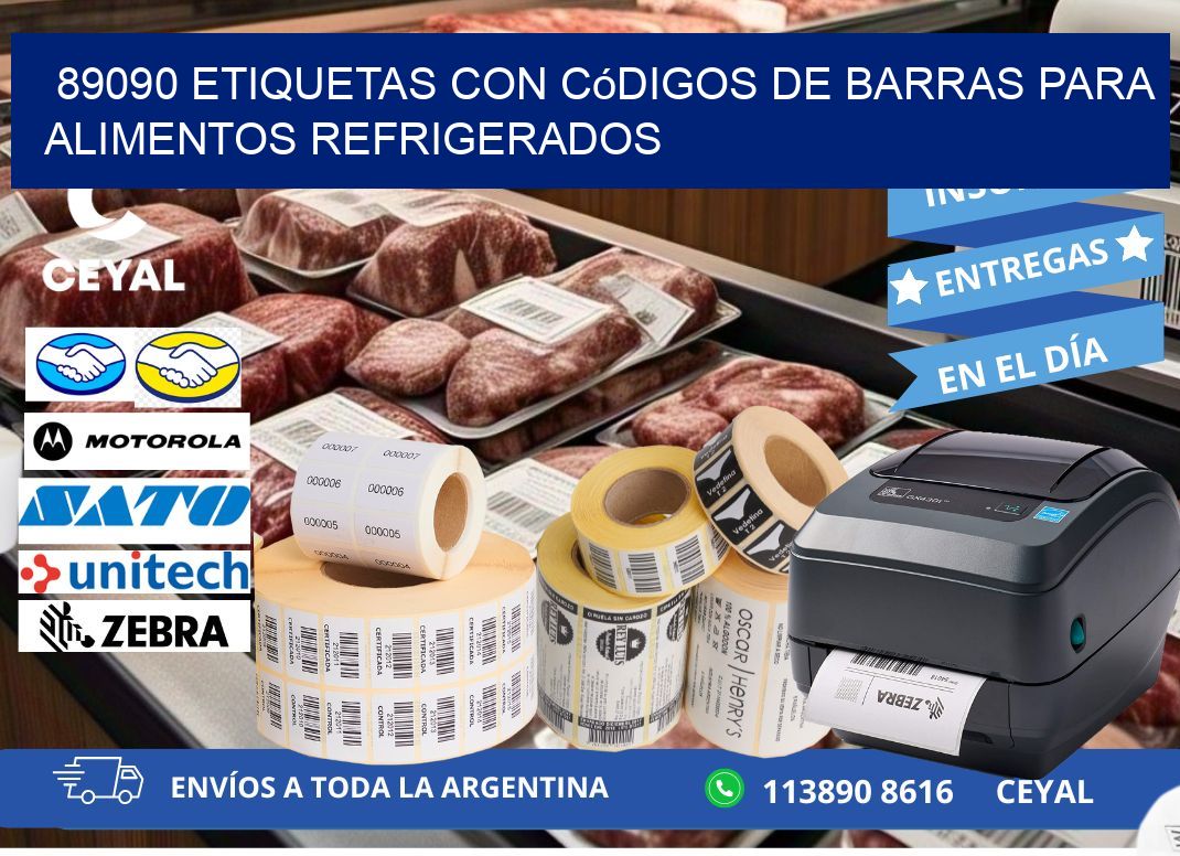 89090 Etiquetas con códigos de barras para alimentos refrigerados