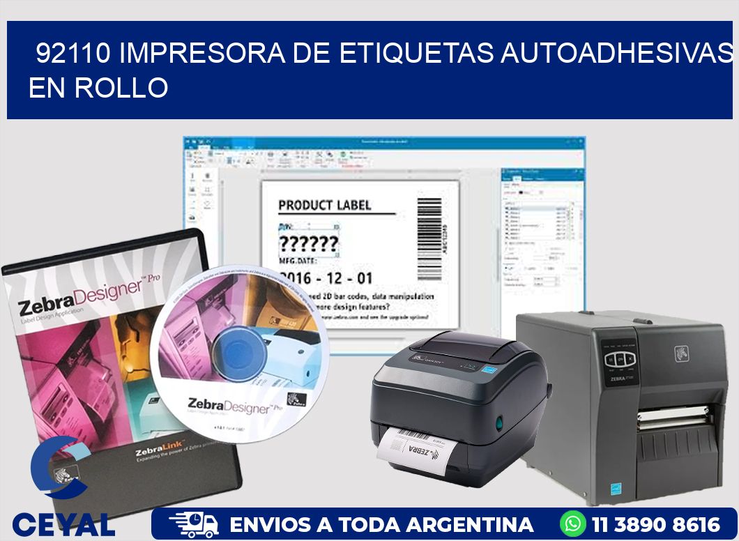 92110 impresora de etiquetas autoadhesivas en rollo