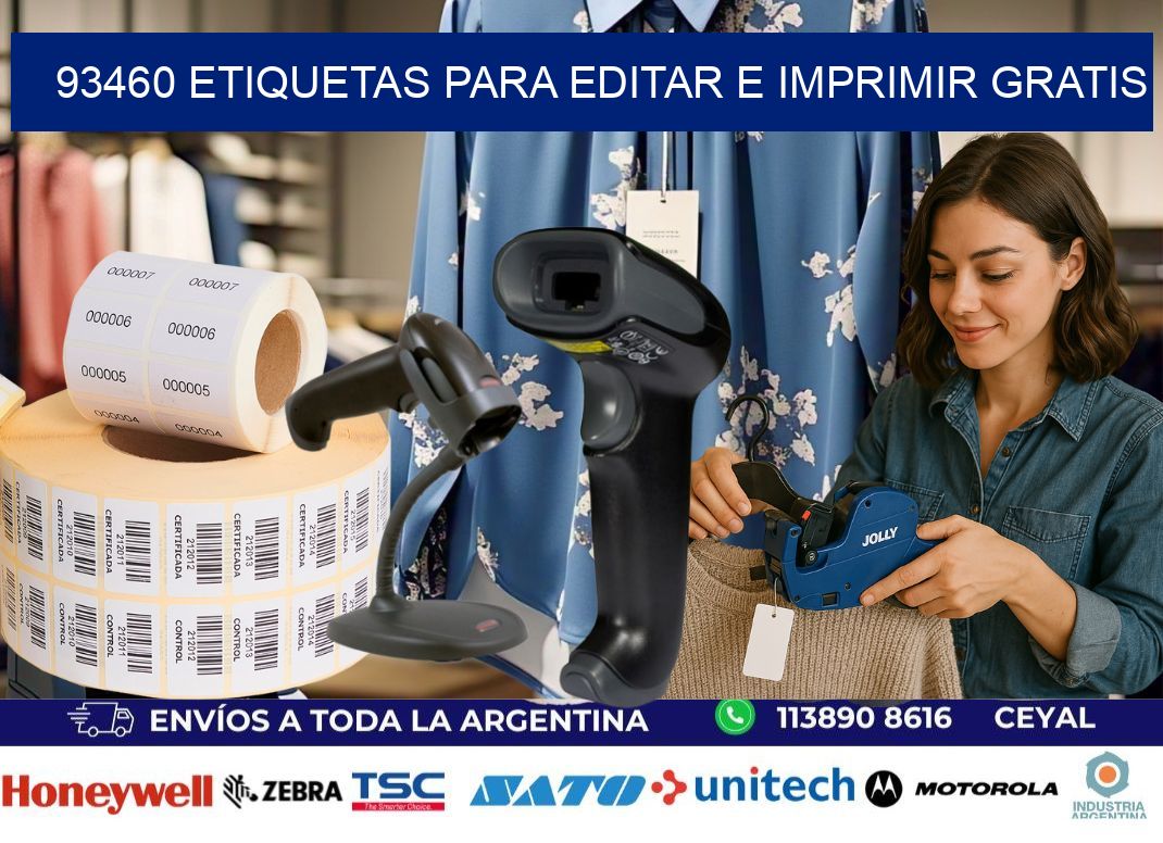 93460 Etiquetas para editar e imprimir gratis