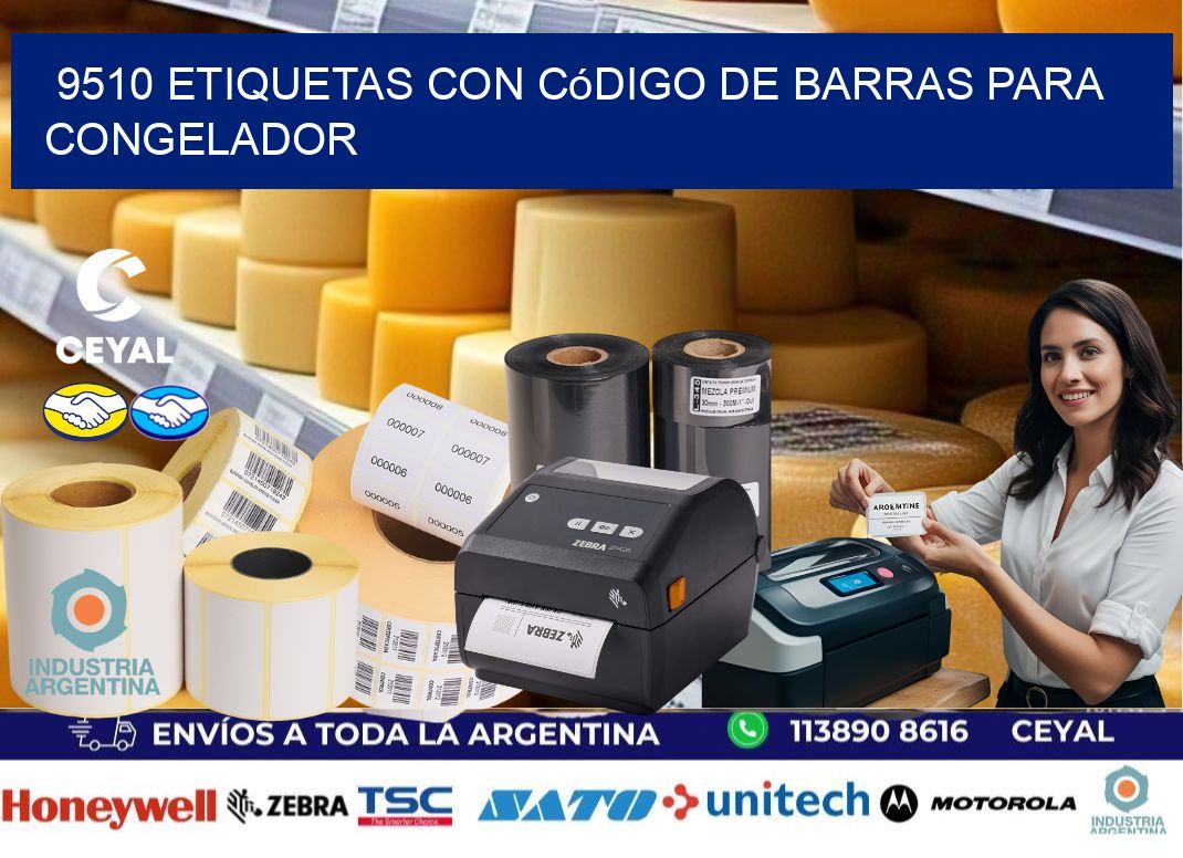 9510 Etiquetas con código de barras para congelador