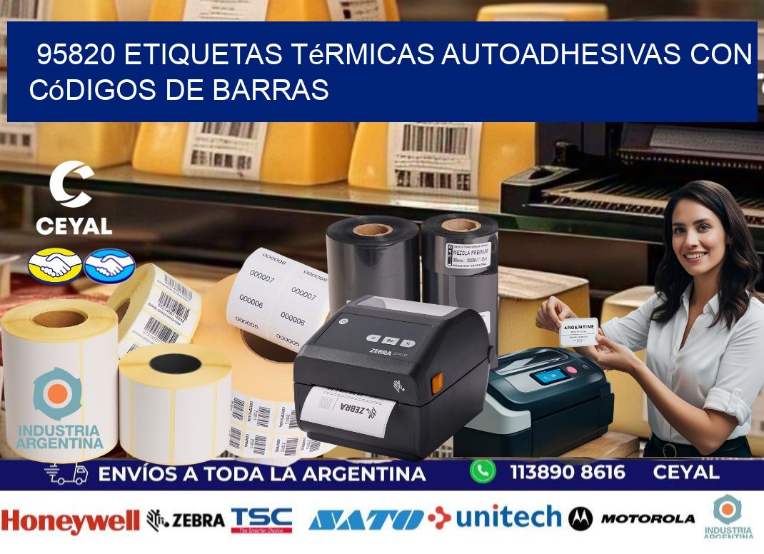 95820 Etiquetas térmicas autoadhesivas con códigos de barras