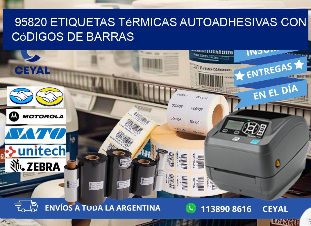 95820 Etiquetas térmicas autoadhesivas con códigos de barras