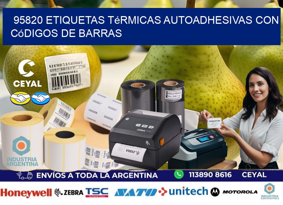 95820 Etiquetas térmicas autoadhesivas con códigos de barras