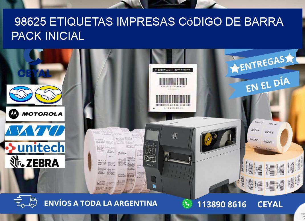 98625 Etiquetas Impresas código De Barra Pack Inicial