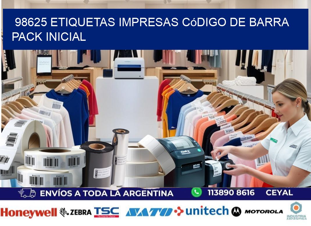 98625 Etiquetas Impresas código De Barra Pack Inicial
