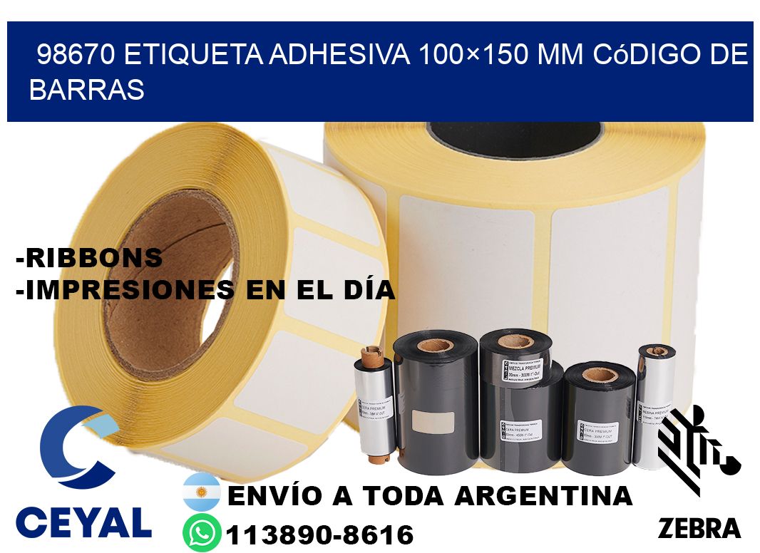 98670 etiqueta adhesiva 100×150 mm código de barras
