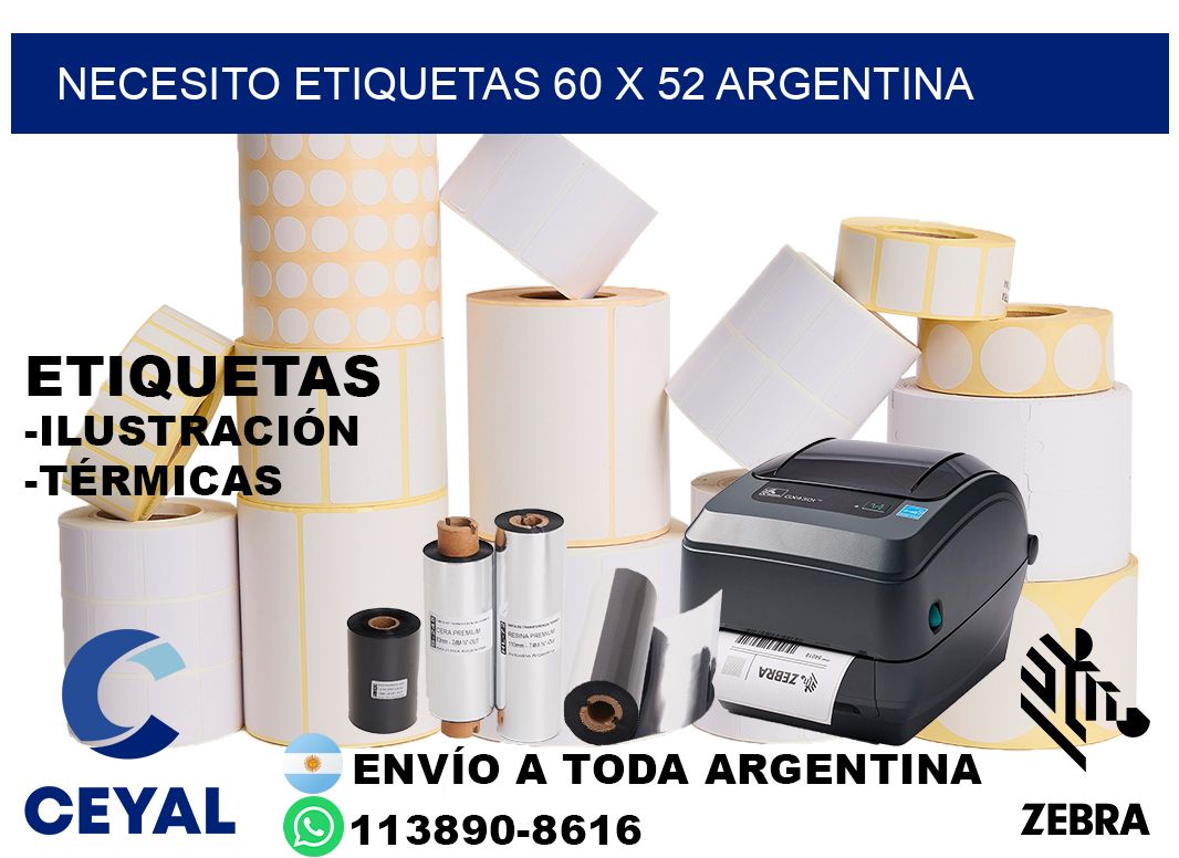 Necesito etiquetas 60 x 52 argentina