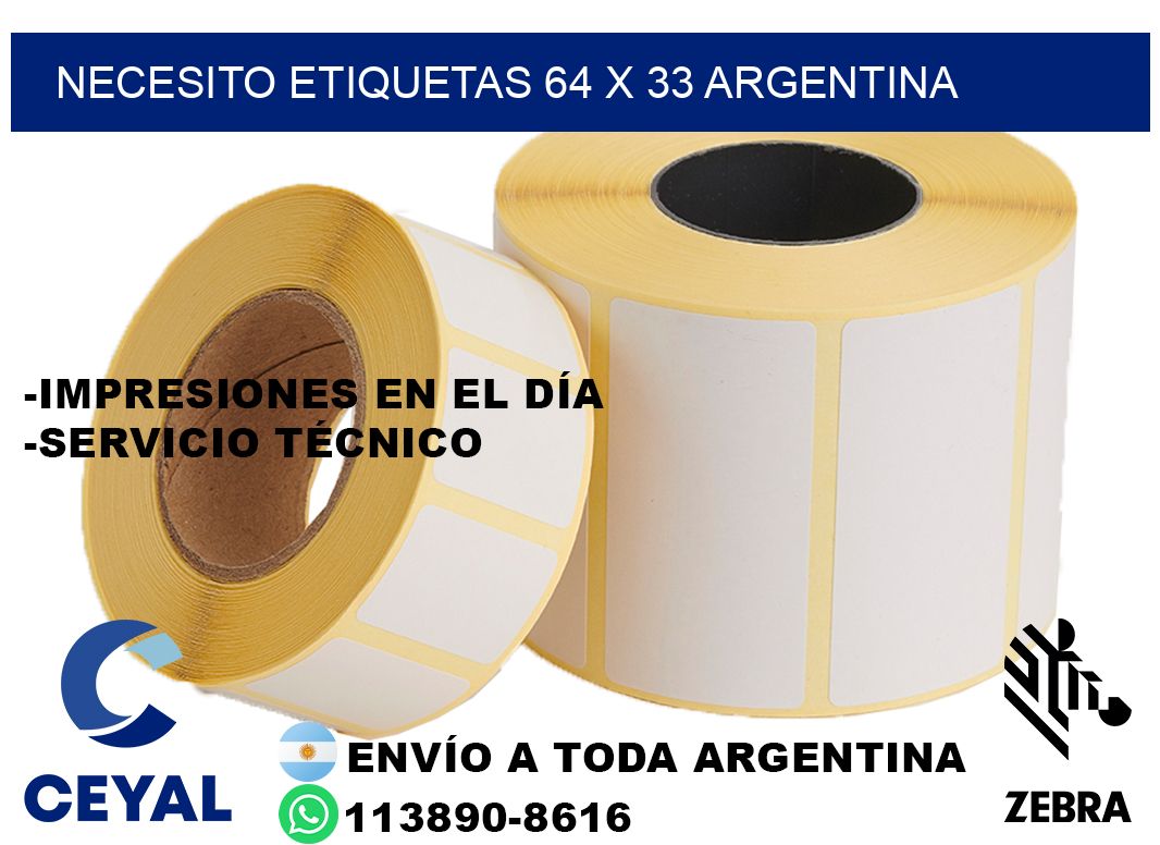 Necesito etiquetas 64 x 33 argentina