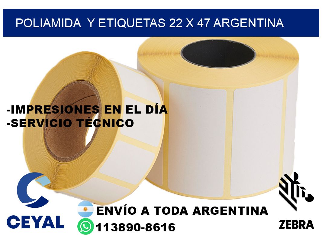 Poliamida  y etiquetas 22 x 47 argentina
