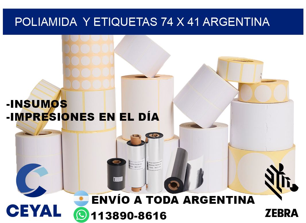 Poliamida  y etiquetas 74 x 41 argentina