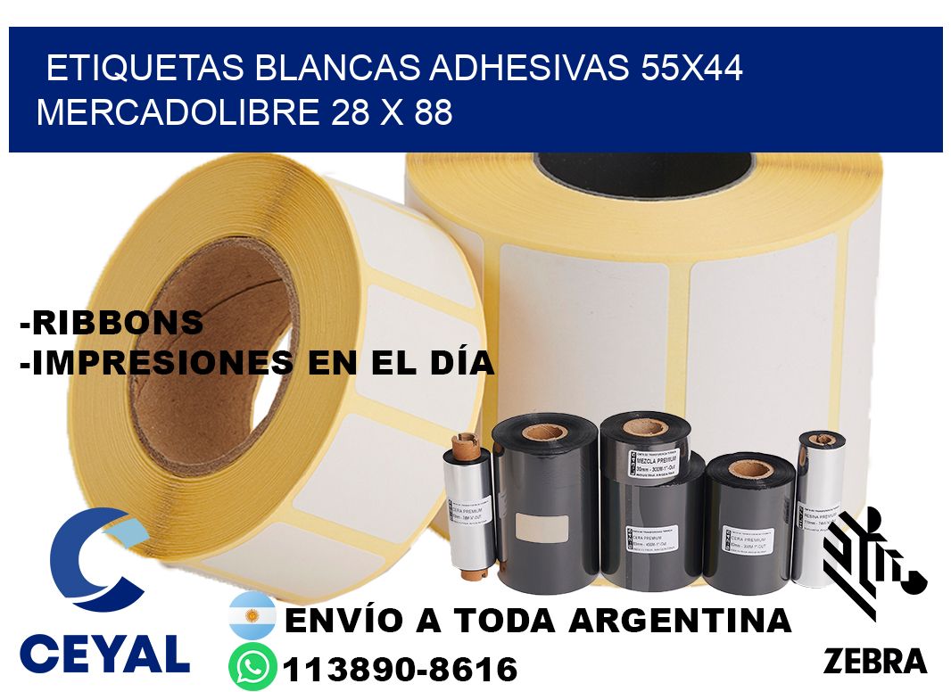 etiquetas blancas adhesivas 55x44 mercadolibre 28 x 88