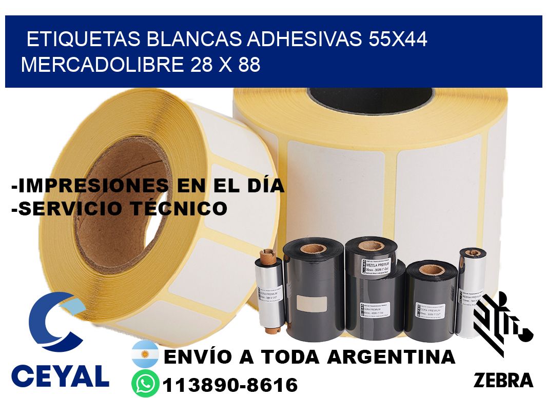 etiquetas blancas adhesivas 55x44 mercadolibre 28 x 88