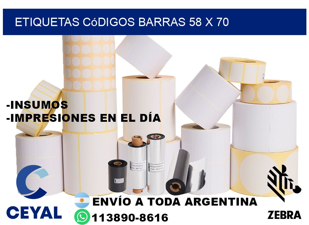 etiquetas códigos barras 58 x 70