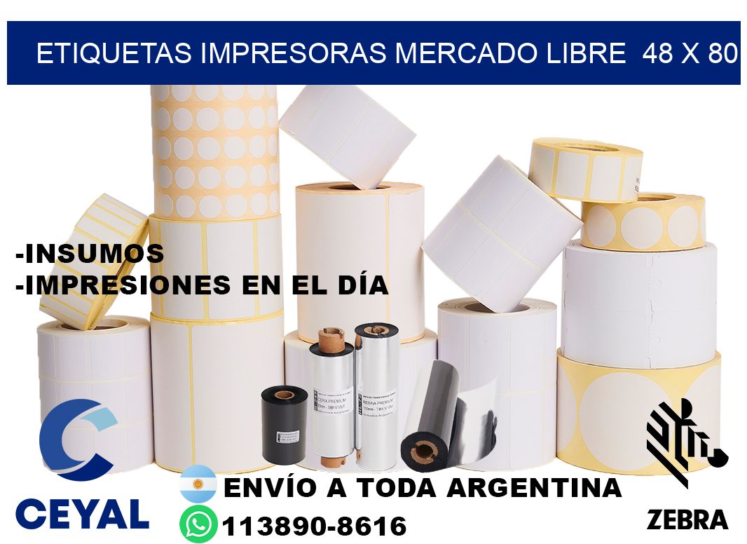 etiquetas impresoras mercado libre  48 x 80