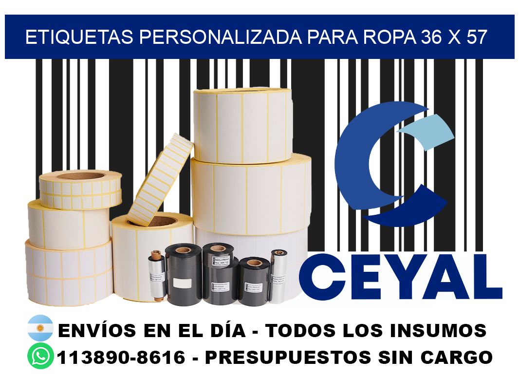 etiquetas personalizada para ropa 36 x 57