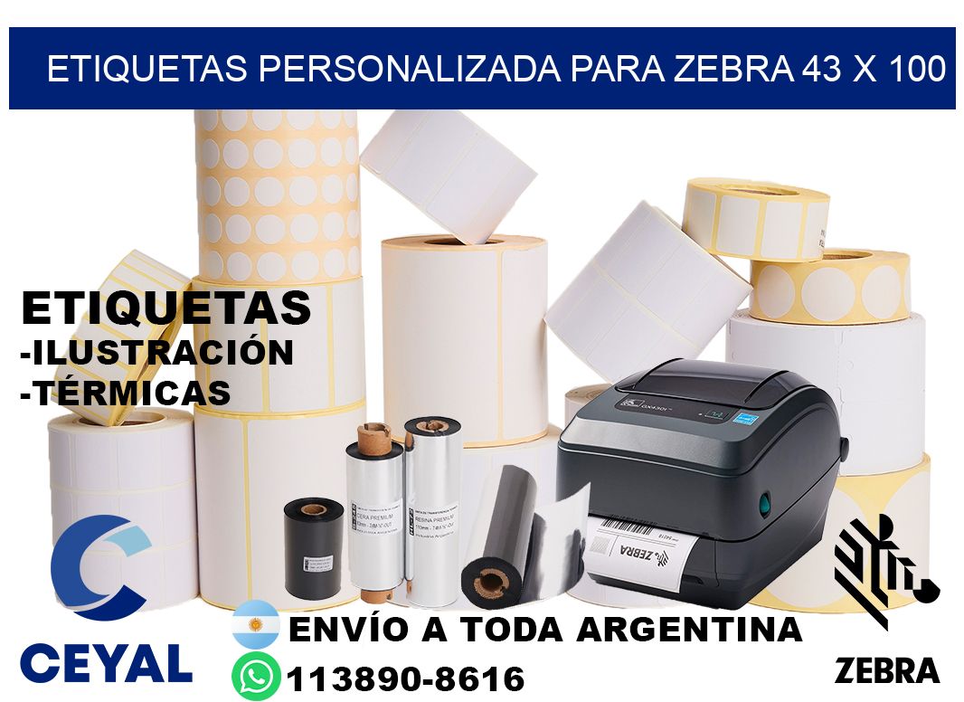 etiquetas personalizada para zebra 43 x 100