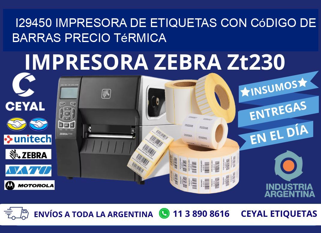 i29450 impresora de etiquetas con código de barras precio térmica