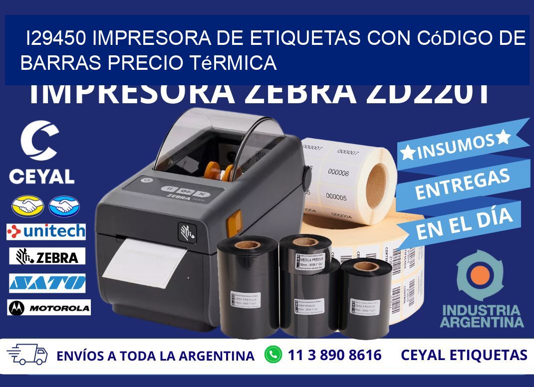 i29450 impresora de etiquetas con código de barras precio térmica