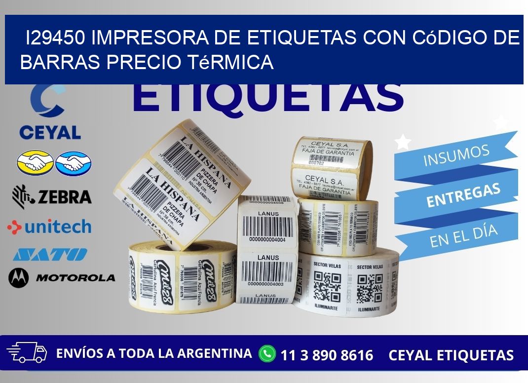 i29450 impresora de etiquetas con código de barras precio térmica