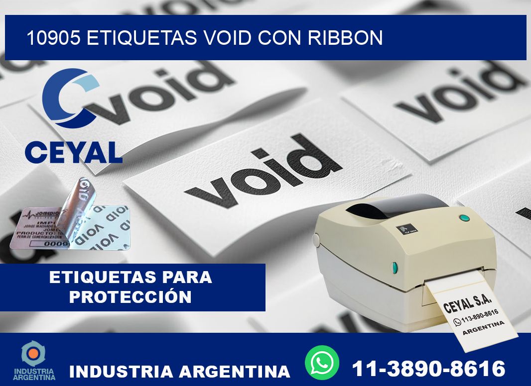 10905 etiquetas void con ribbon