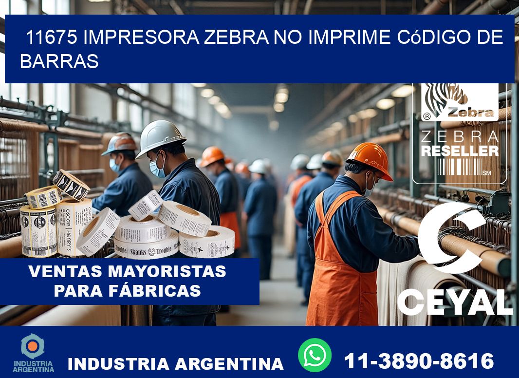 11675 impresora Zebra no imprime código de barras