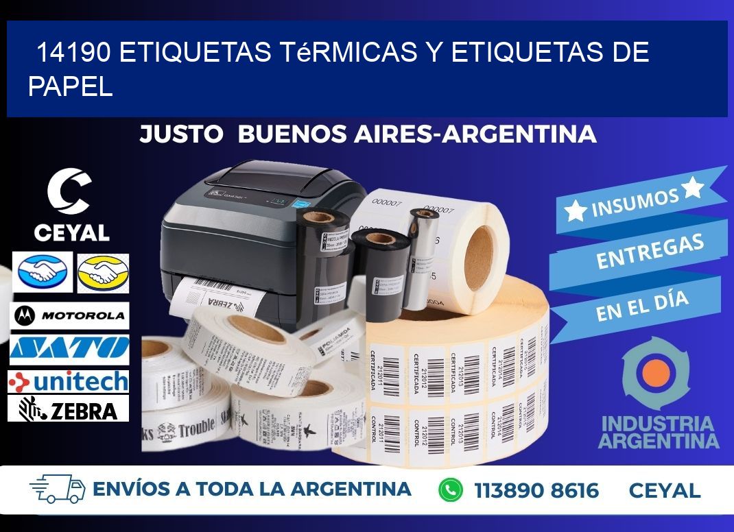 14190 etiquetas térmicas y etiquetas de papel