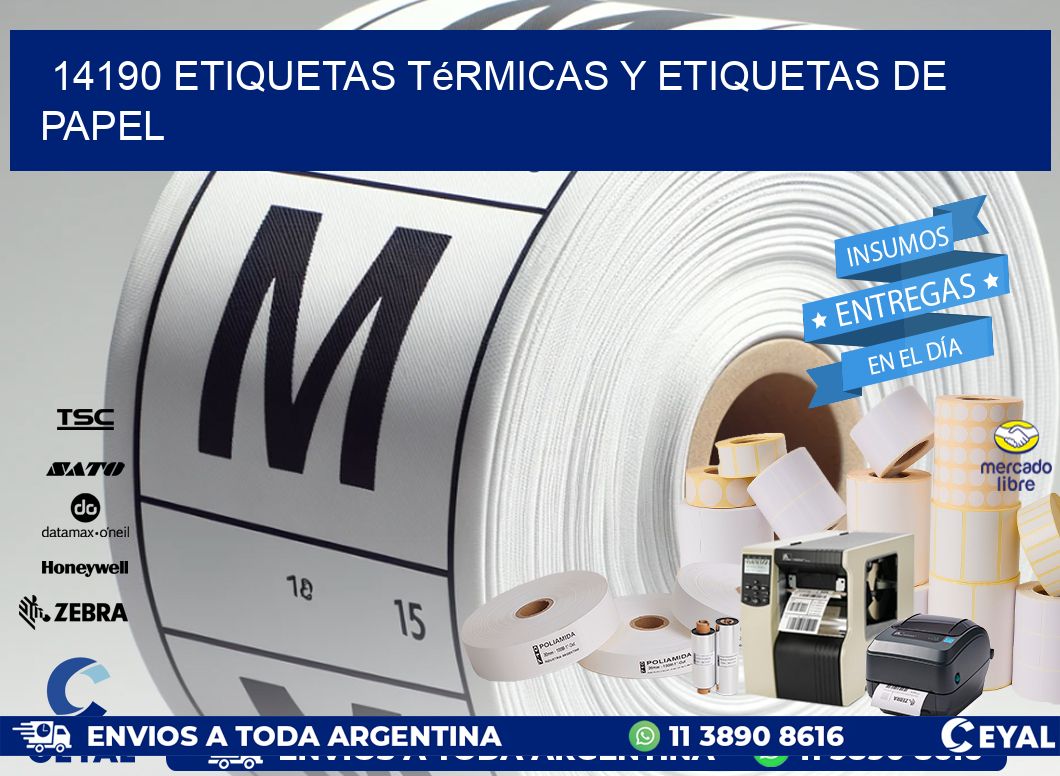 14190 etiquetas térmicas y etiquetas de papel