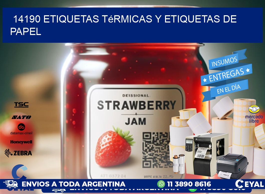 14190 etiquetas térmicas y etiquetas de papel