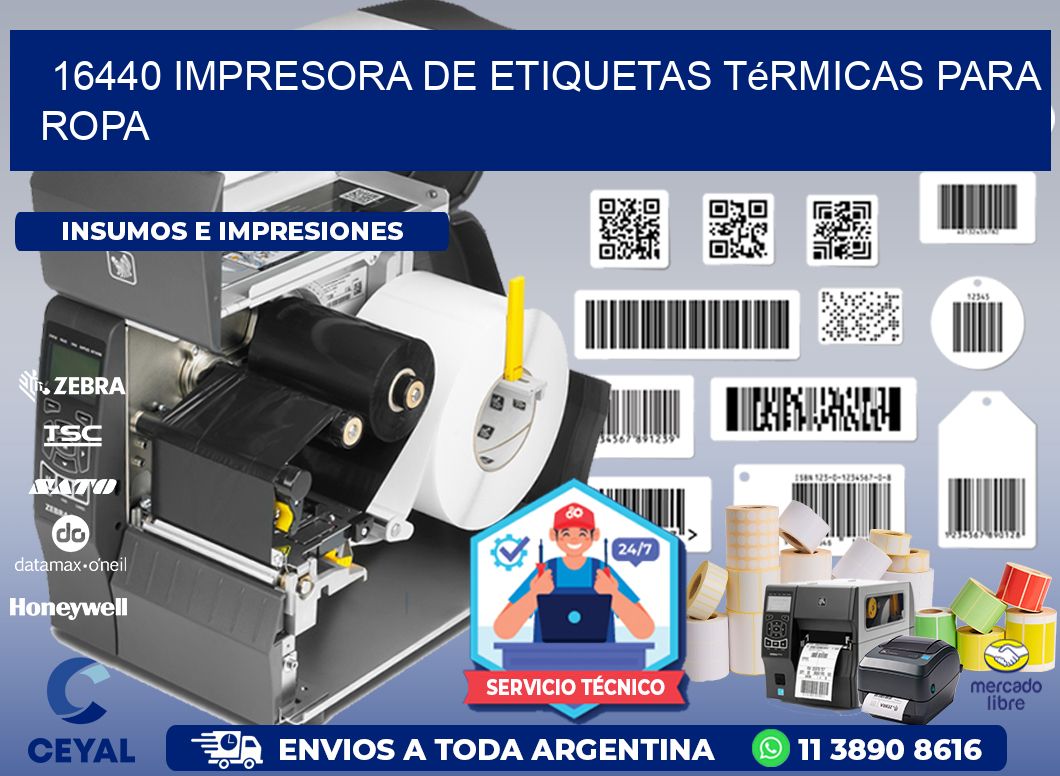 16440 impresora de etiquetas térmicas para ropa