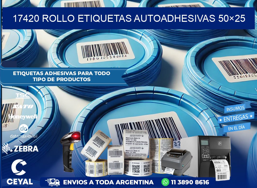 17420 Rollo Etiquetas autoadhesivas 50×25
