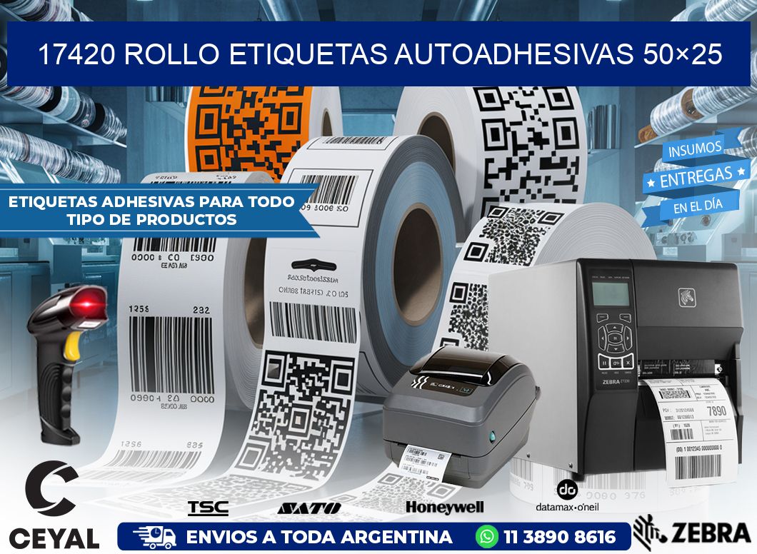 17420 Rollo Etiquetas autoadhesivas 50×25