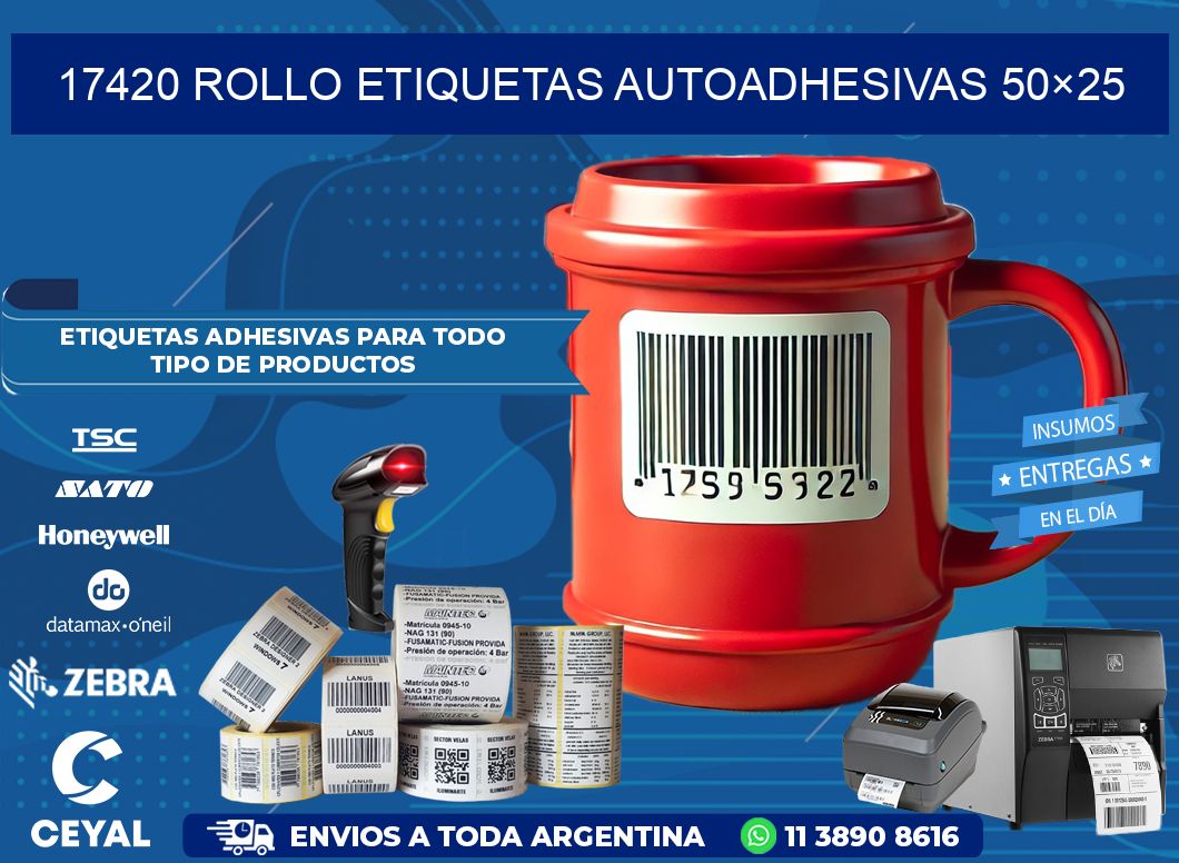 17420 Rollo Etiquetas autoadhesivas 50×25