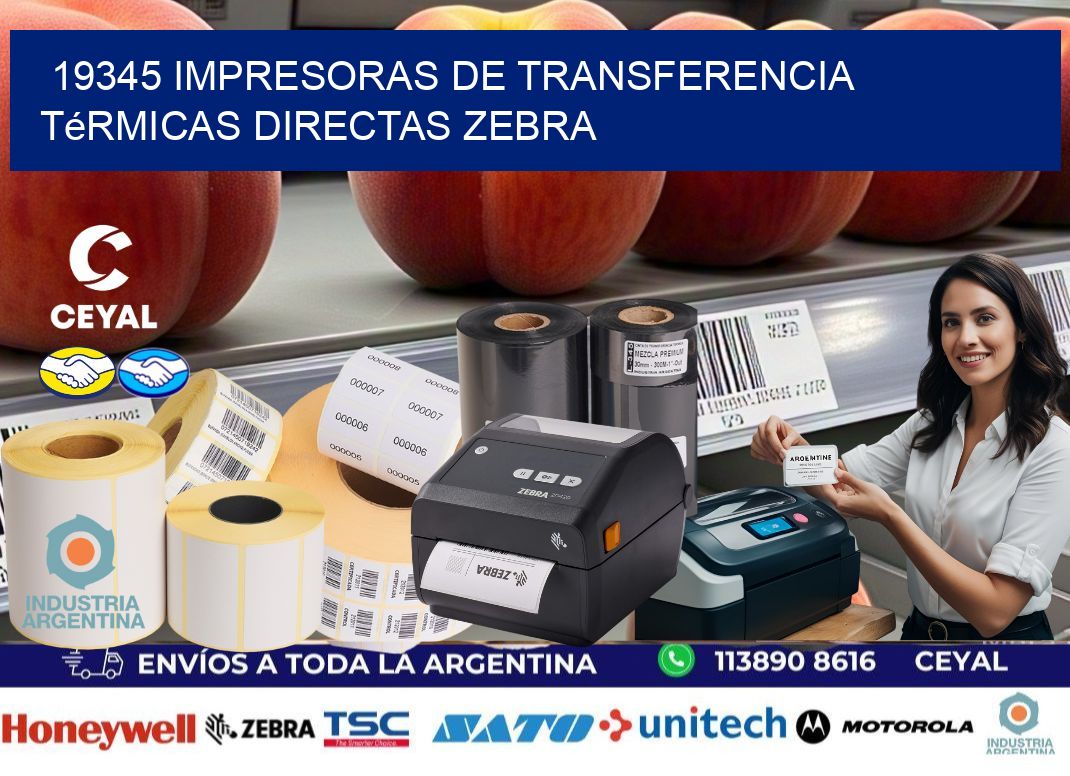 19345 impresoras de Transferencia  térmicas directas zebra