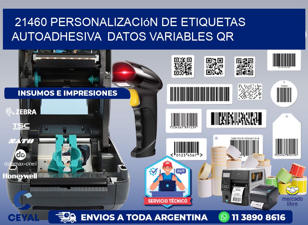 21460 Personalización de etiquetas autoadhesiva  datos variables QR