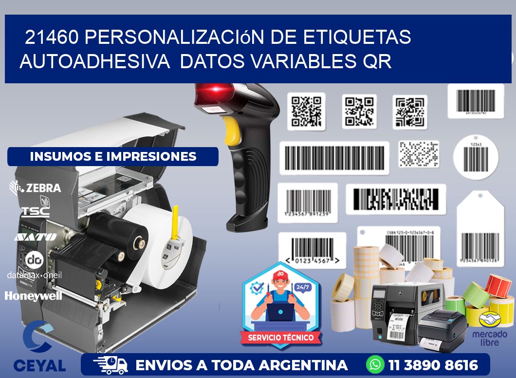 21460 Personalización de etiquetas autoadhesiva  datos variables QR