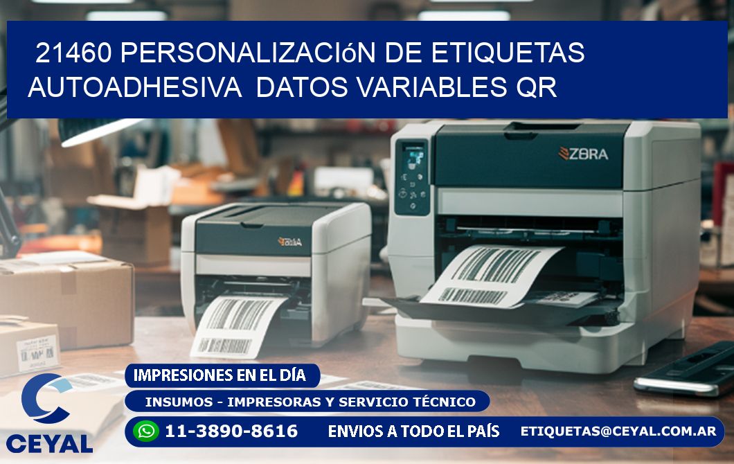 21460 Personalización de etiquetas autoadhesiva  datos variables QR