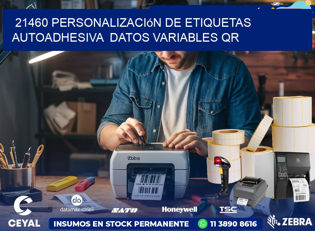 21460 Personalización de etiquetas autoadhesiva  datos variables QR