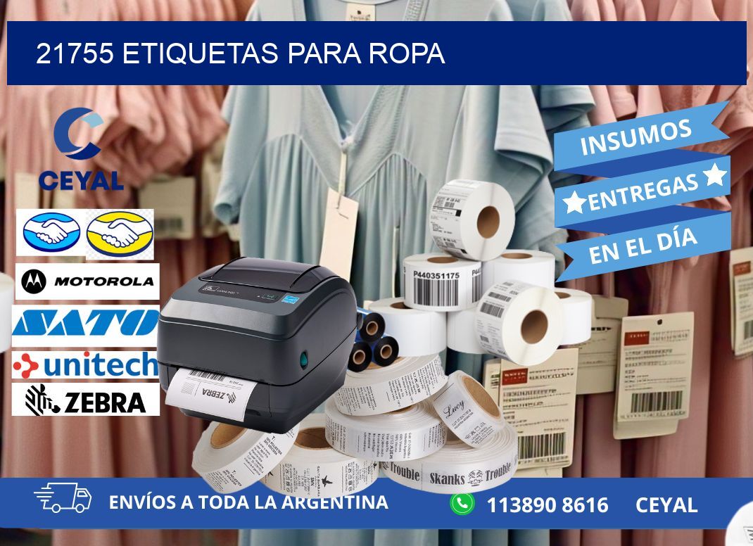 21755 etiquetas para ropa