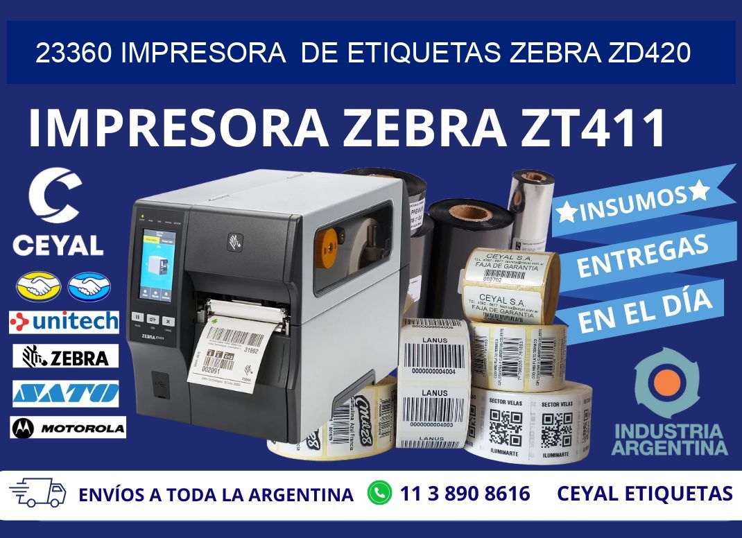 23360 impresora de etiquetas Zebra ZD420