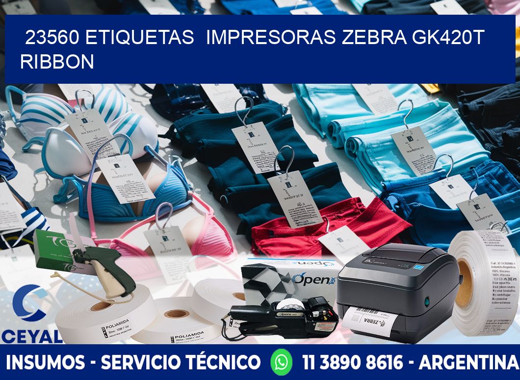 23560 Etiquetas  impresoras zebra gk420t ribbon